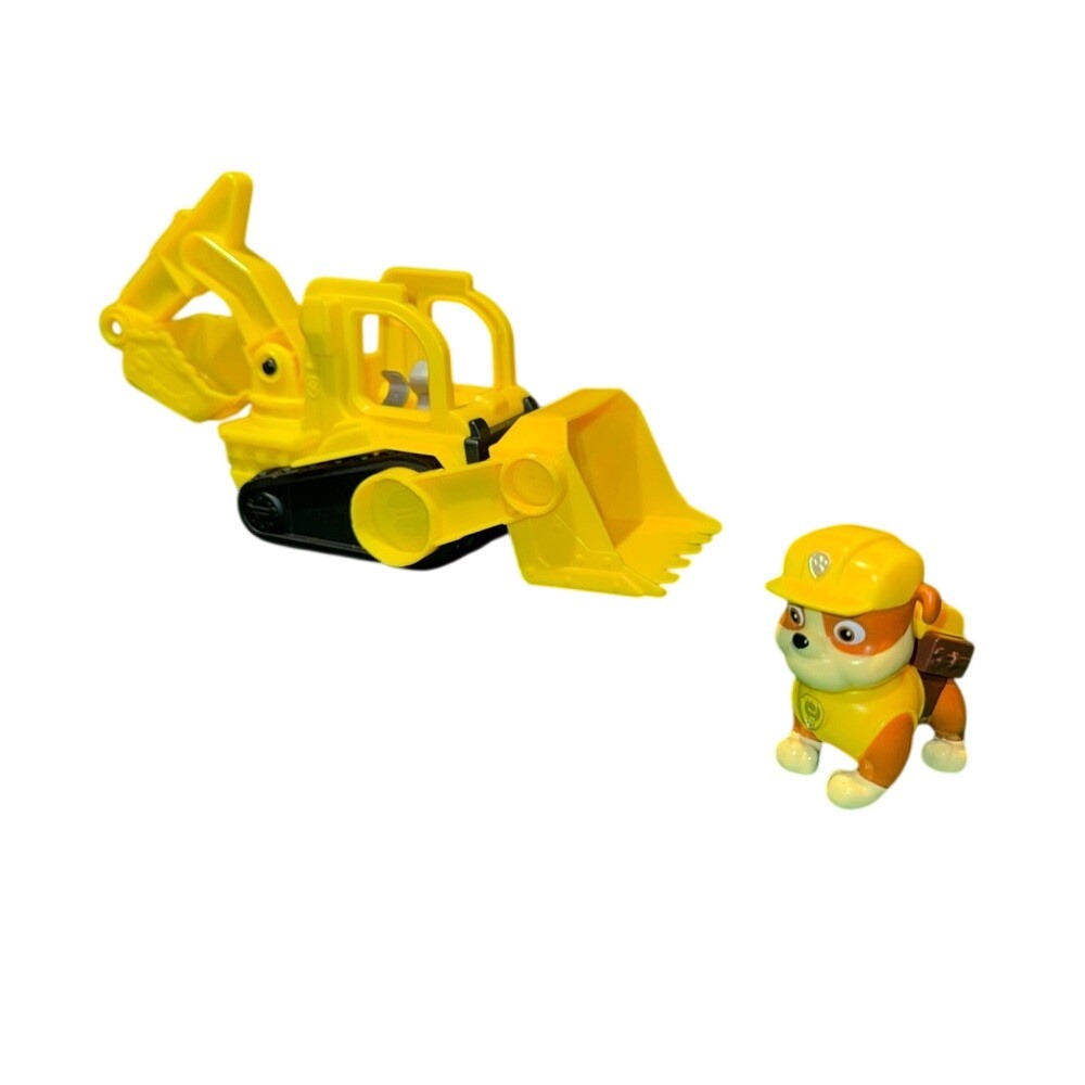 PAW Patrol Rubble & Crew Toy Bulldozer Vehicle with Collectible Action Figure